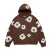 Cotton Wreath Hoodie zippé marron foncé