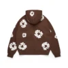 Cotton Wreath Hoodie zippé marron foncé