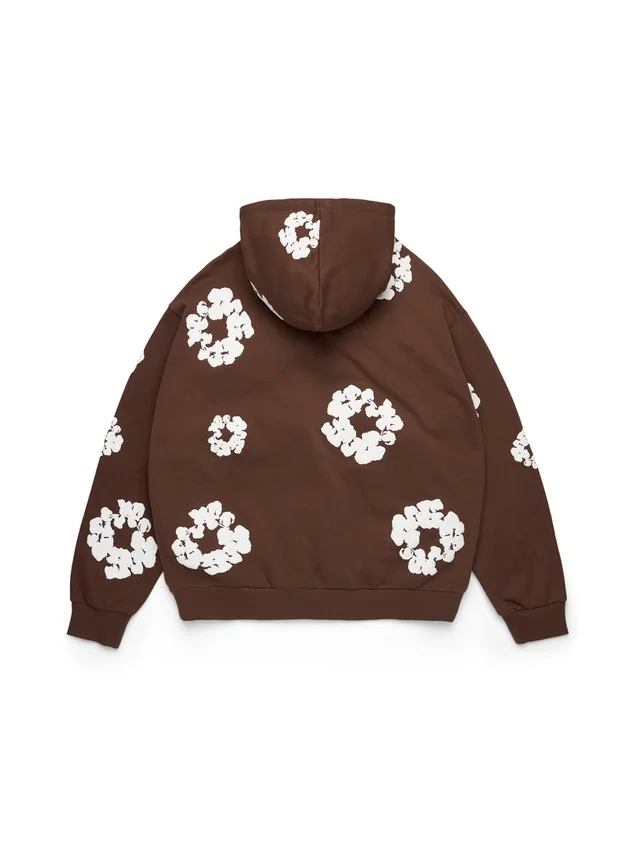 Cotton Wreath Hoodie zippé marron foncé