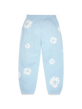 Cotton Wreath Sweatpant bleu poudré