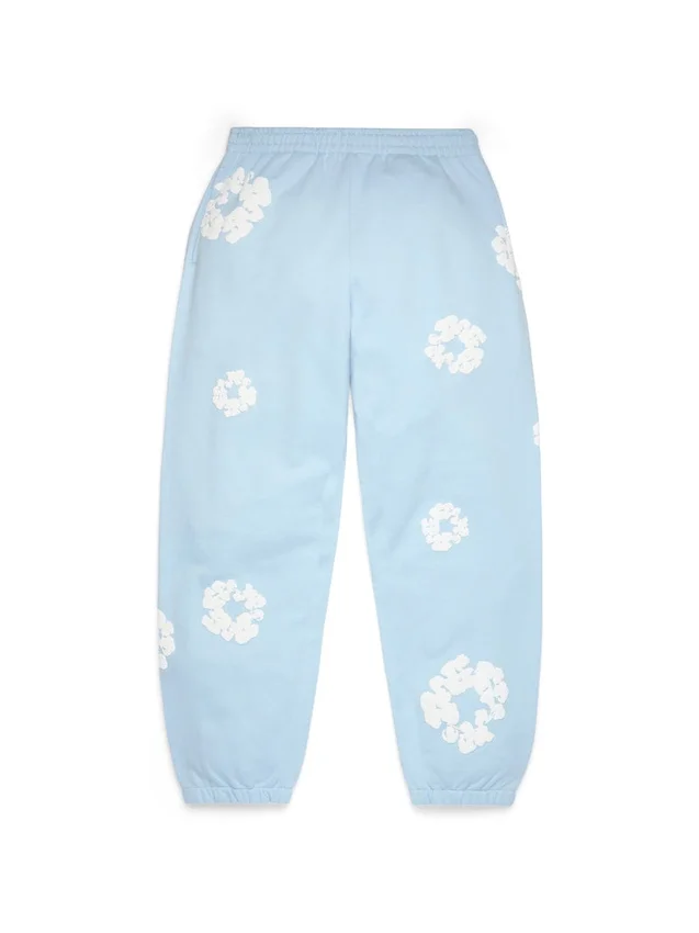 Cotton Wreath Sweatpant bleu poudré