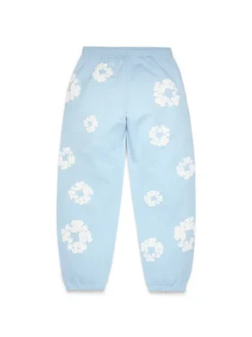 Cotton Wreath Sweatpant bleu poudré