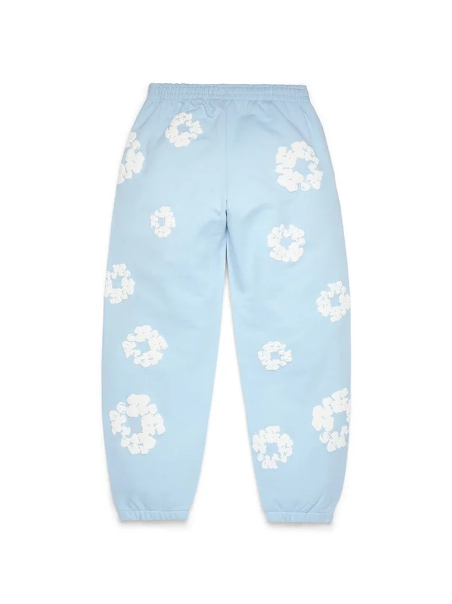 Cotton Wreath Sweatpant bleu poudré