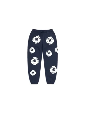 Cotton Wreath Sweatpant pour enfant bleu marine