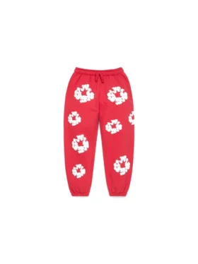 Cotton Wreath Sweatpant pour enfant, rouge