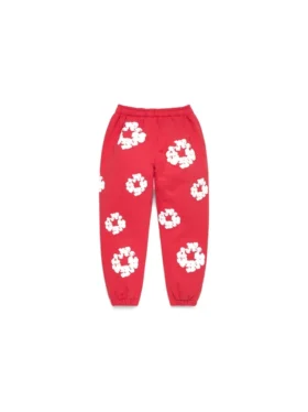 Cotton Wreath Sweatpant pour enfant, rouge