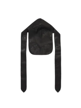 Durag en cuir « Cotton Wreath » noir