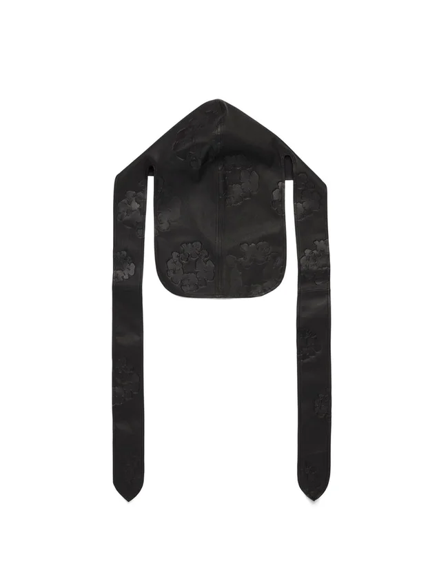Durag en cuir « Cotton Wreath » noir