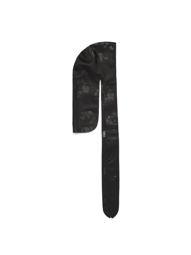 Durag en cuir « Cotton Wreath » noir