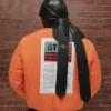 Durag en cuir « Cotton Wreath » noir
