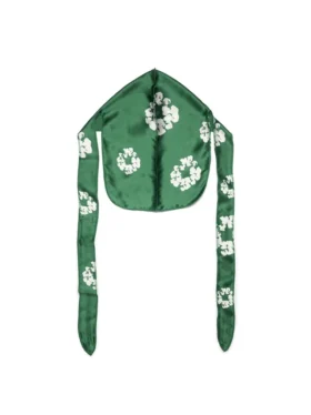 Durag vert avec Cotton Wreath en coton