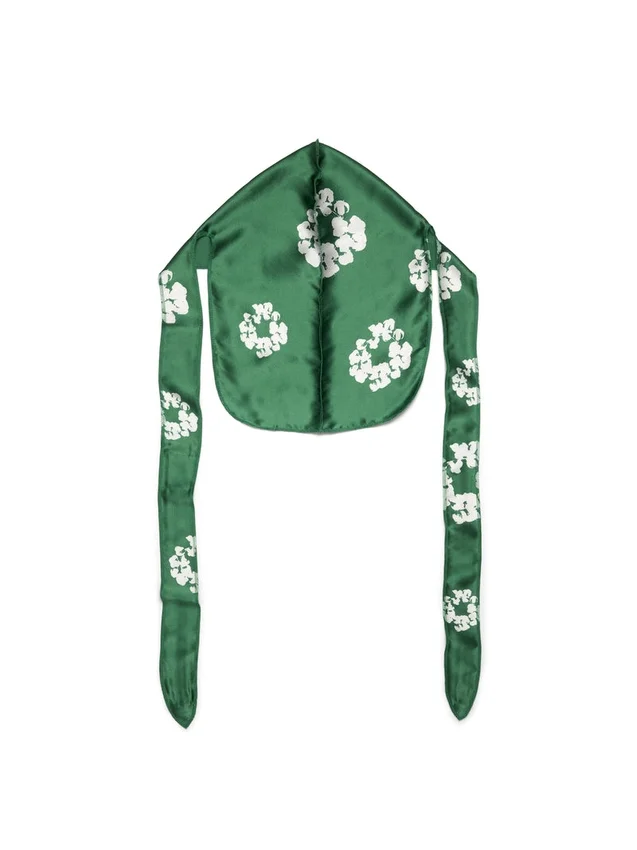 Durag vert avec Cotton Wreath en coton