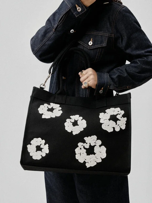 Grand sac en toile « Cotton Wreath »