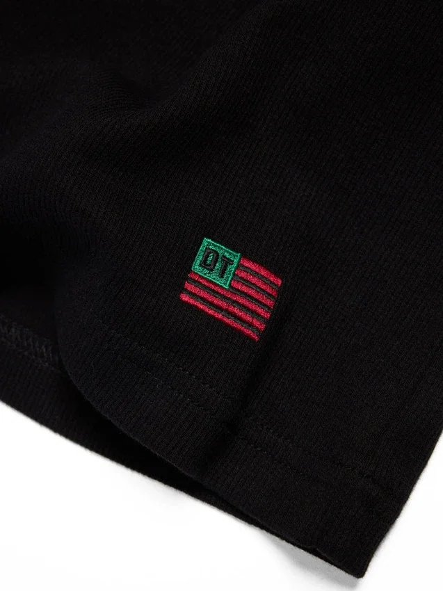 Lot de 3 débardeurs côtelés DT Flag, noir