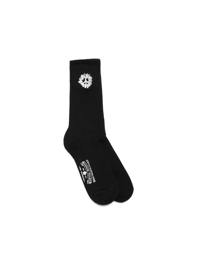 Lot de 3 paires de chaussettes en coton « Couronne de paix » noires