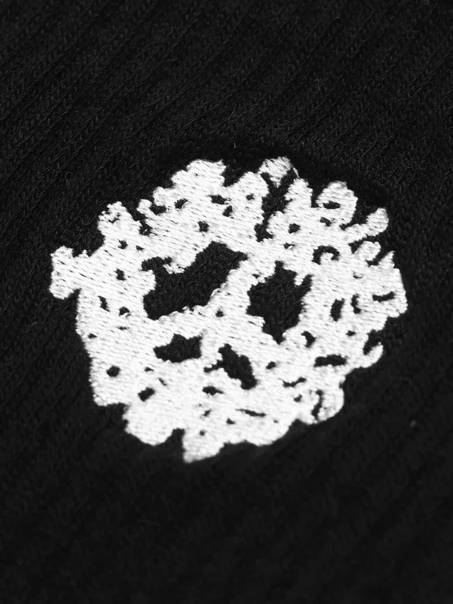 Lot de 3 paires de chaussettes en coton « Couronne de paix » noires