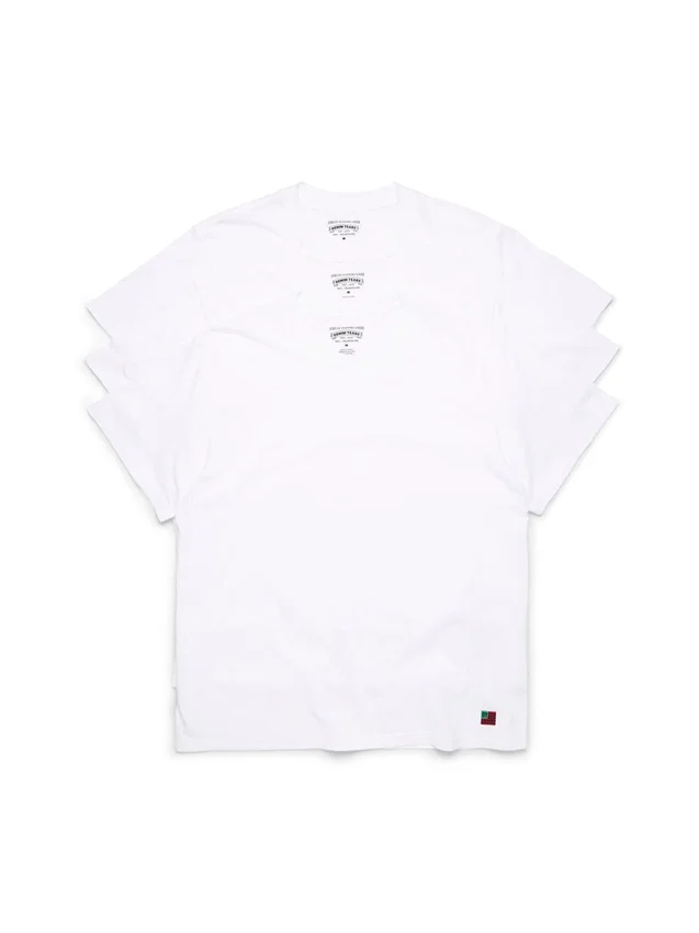 Lot de 3 t-shirts DT Flag, blanc