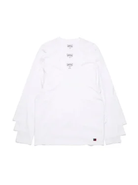 Lot de 3 t-shirts à manches longues DT Flag, blanc