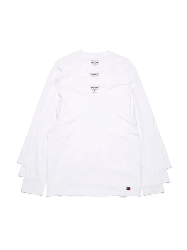 Lot de 3 t-shirts à manches longues DT Flag, blanc
