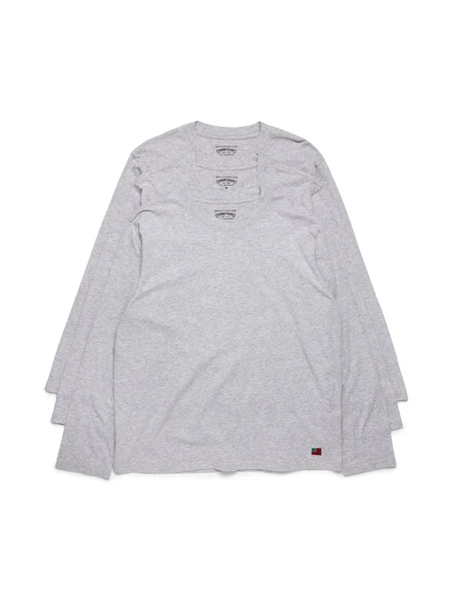 Lot de 3 t-shirts à manches longues DT Flag, gris