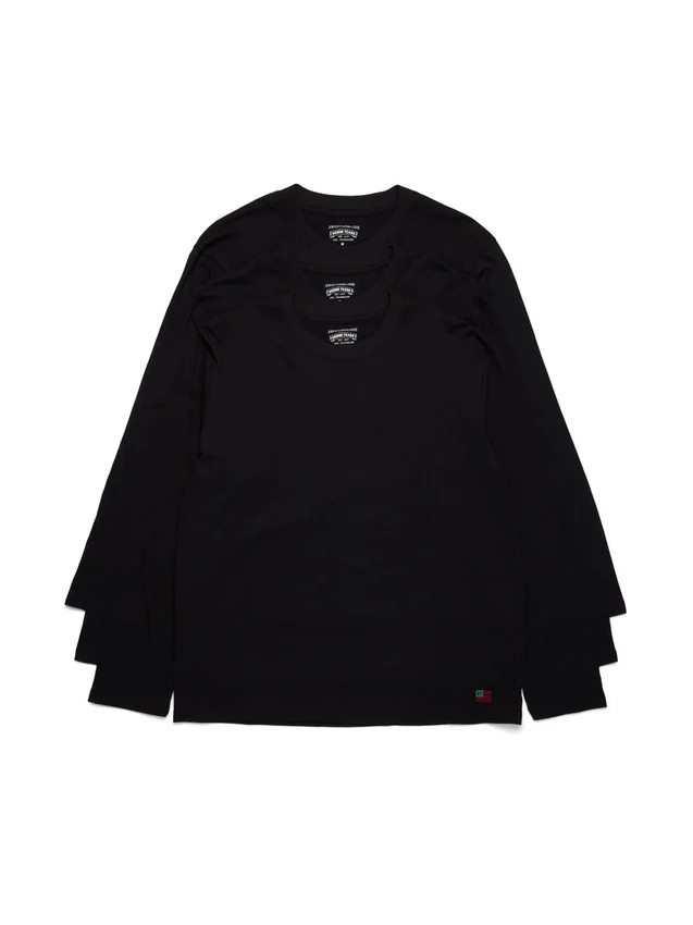 Lot de 3 t-shirts à manches longues DT Flag noir