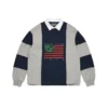 Maillot de rugby « Cotton Wreath » aux couleurs du drapeau panafricain, gris/bleu marine