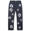 Pantalon baggy en Denim « Cotton Wreath » clouté, selvedge