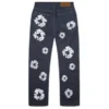 Pantalon baggy en Denim « Cotton Wreath » clouté, selvedge