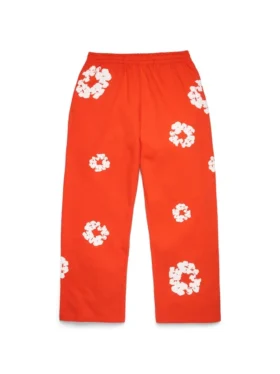 Pantalon de survêtement ample « Cotton Wreath » orange foncé