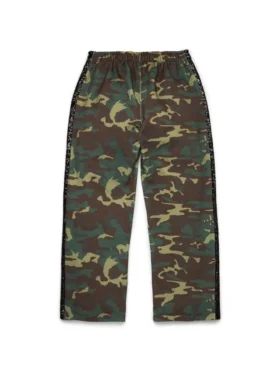 Pantalon de survêtement camouflage à paillettes et ourlet ouvert