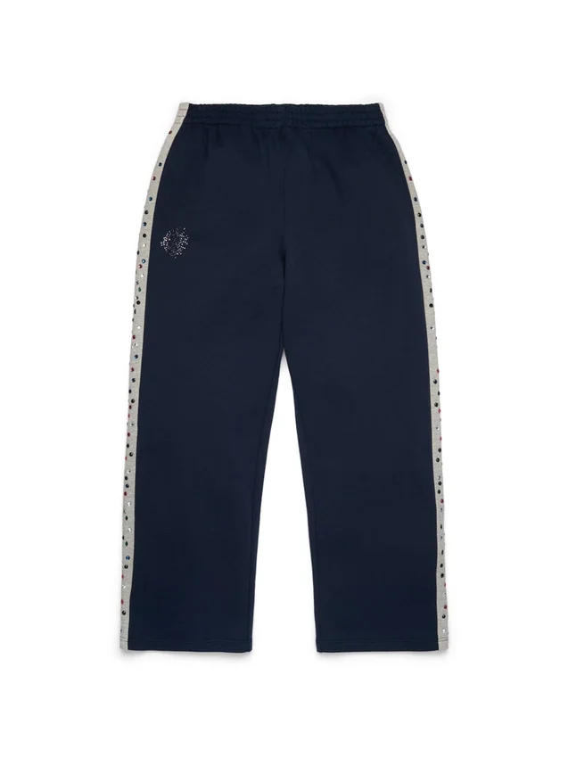 Pantalon de survêtement Denim U à strass, bleu marine