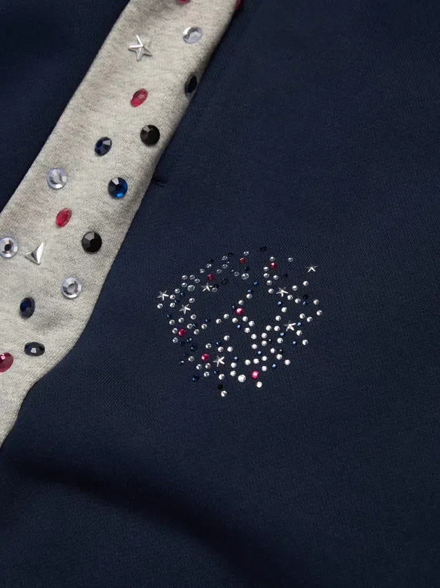 Pantalon de survêtement Denim U à strass, bleu marine
