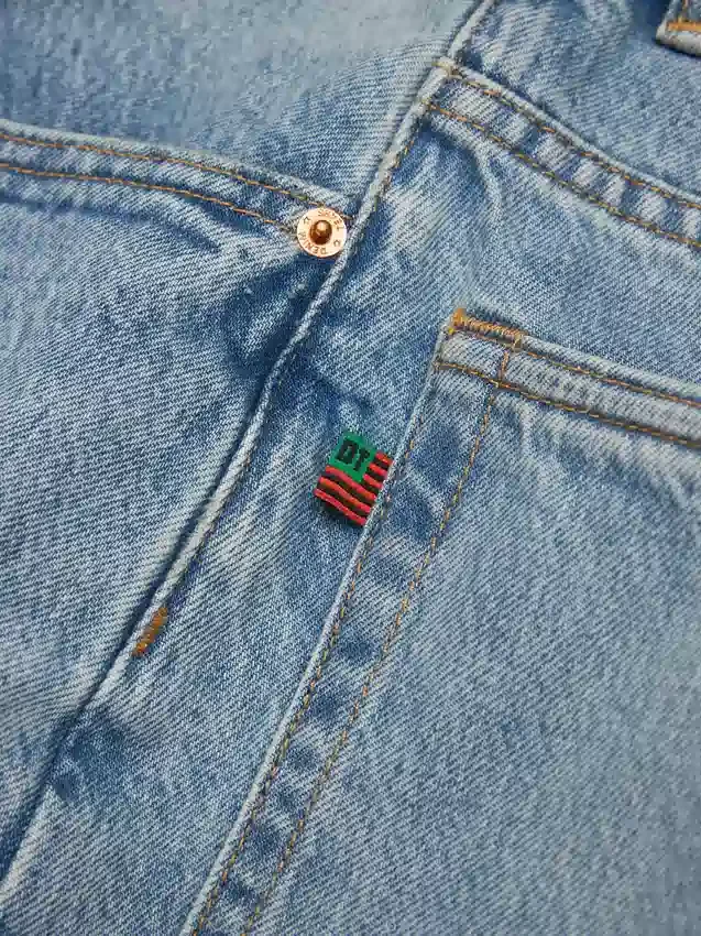 Pantalon en Denim ample, délavage clair