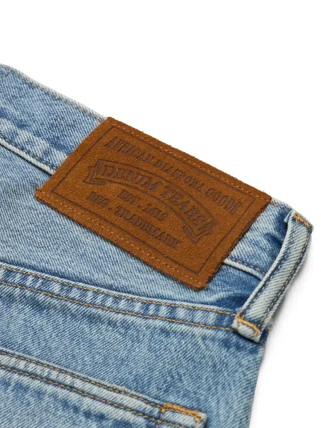 Pantalon en denim ample « Cotton Wreath » délavé clair