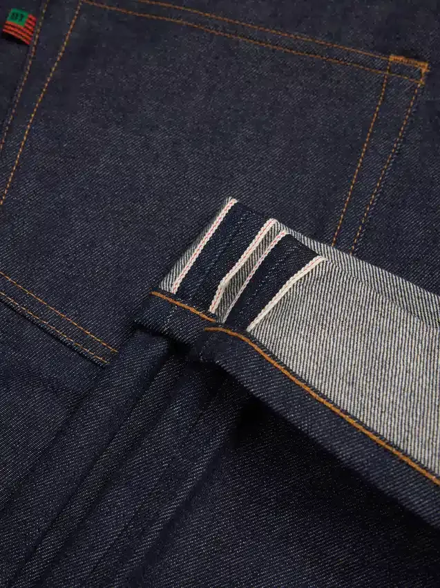Pantalon en denim ample à lisière