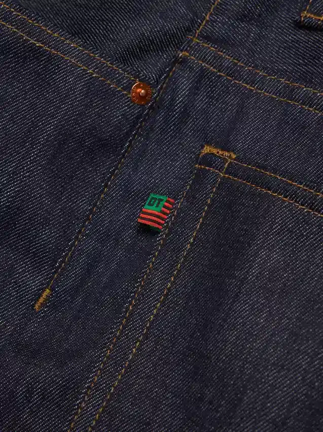 Pantalon en denim ample à lisière