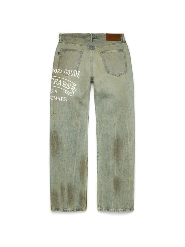 Pantalon en Denim baggy ADG, délavage « Dirty Wash »
