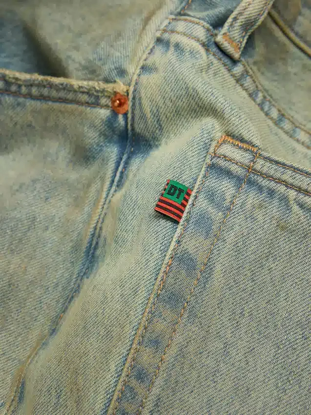Pantalon en Denim baggy ADG, délavage « Dirty Wash »