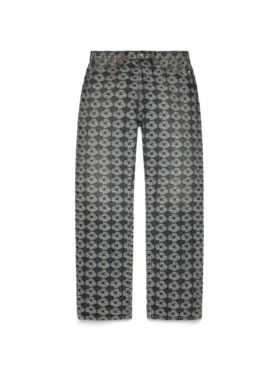 Pantalon en Denim « Baggy Jacquard Wreath »