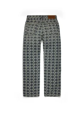 Pantalon en Denim « Baggy Jacquard Wreath »