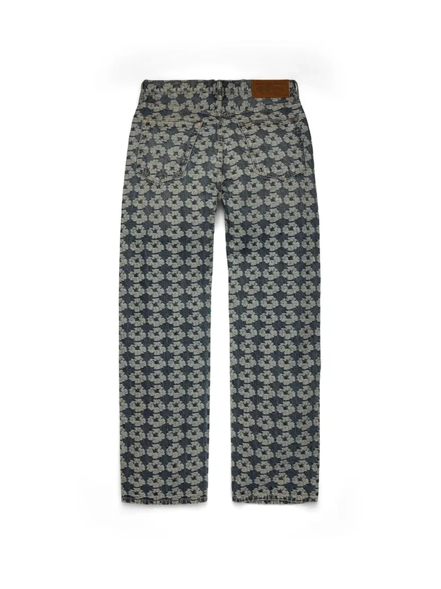 Pantalon en Denim « Baggy Jacquard Wreath »