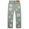 Pantalon en Denim « Cotton Wreath » ample clouté, délavage « Dirty Wash »