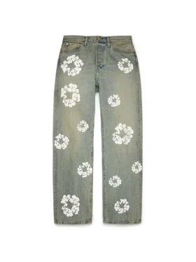 Pantalon en Denim « Cotton Wreath » ample, délavage « Dirty Wash »