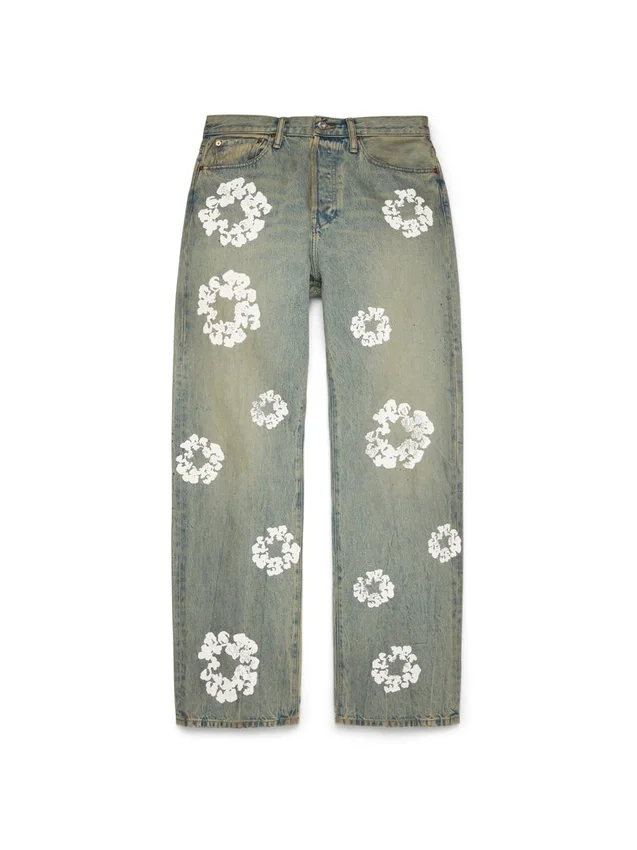 Pantalon en Denim « Cotton Wreath » ample, délavage « Dirty Wash »