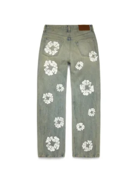 Pantalon en Denim « Cotton Wreath » ample, délavage « Dirty Wash »