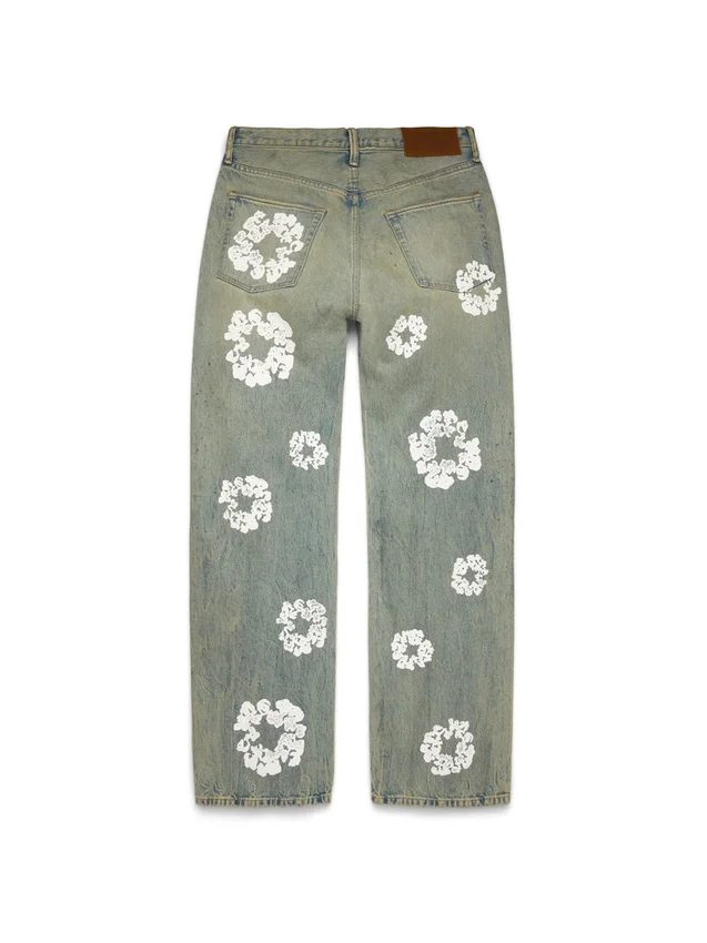 Pantalon en Denim « Cotton Wreath » ample, délavage « Dirty Wash »