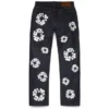 Pantalon en denim « Cotton Wreath » coupe droite à lisière