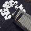 Pantalon en denim « Cotton Wreath » coupe droite à lisière