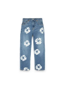Pantalon en Denim « Cotton Wreath » pour enfant, indigo clair