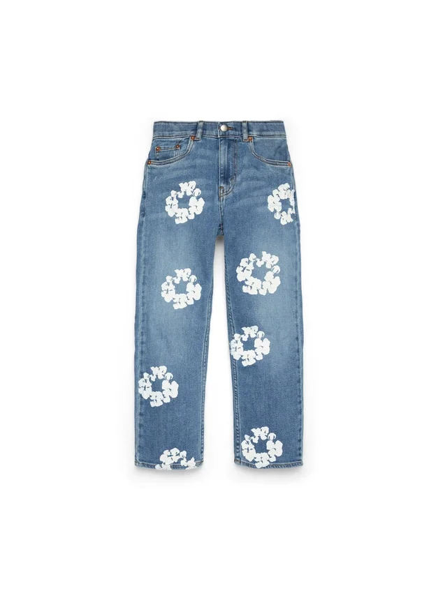 Pantalon en Denim « Cotton Wreath » pour enfant, indigo clair